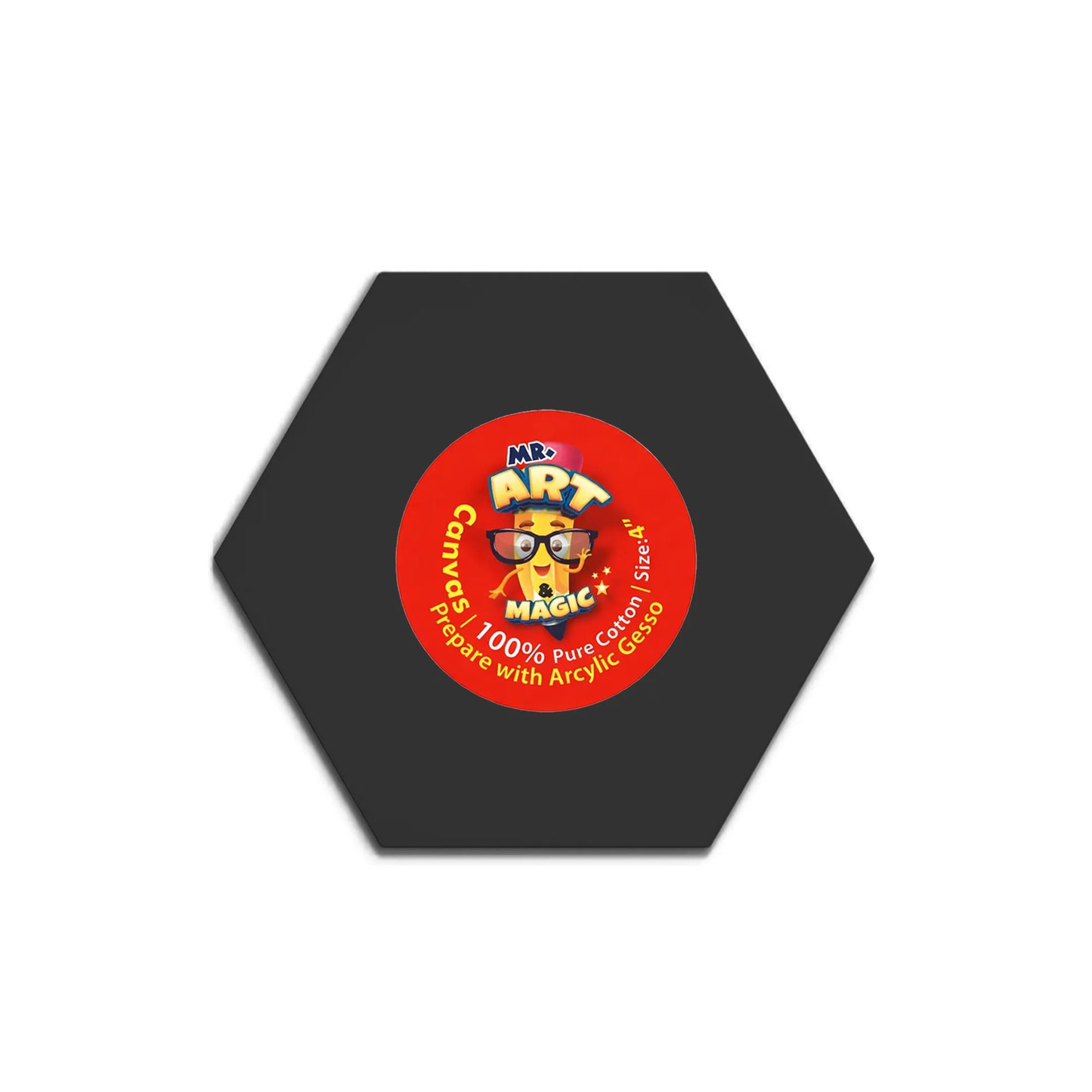 Hexagon Black Canvas Board