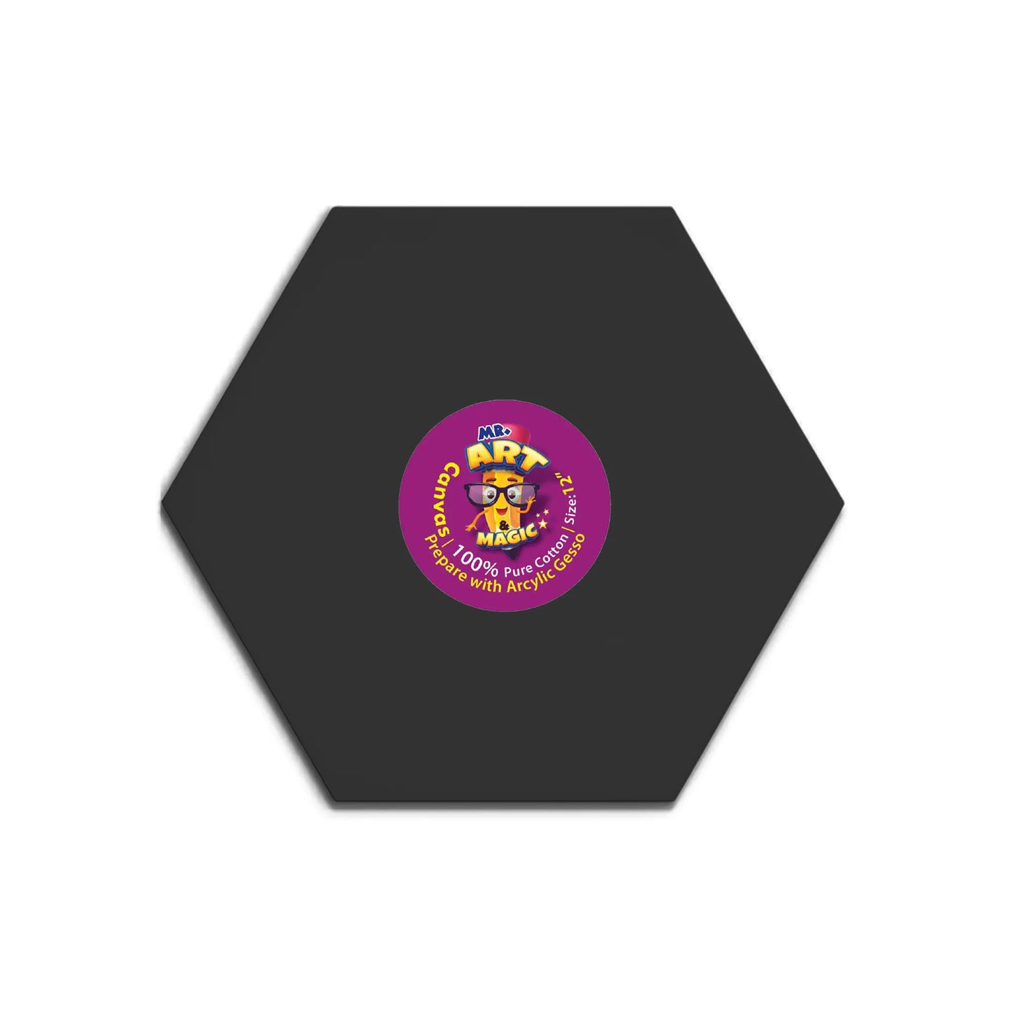Hexagon Black Canvas Board