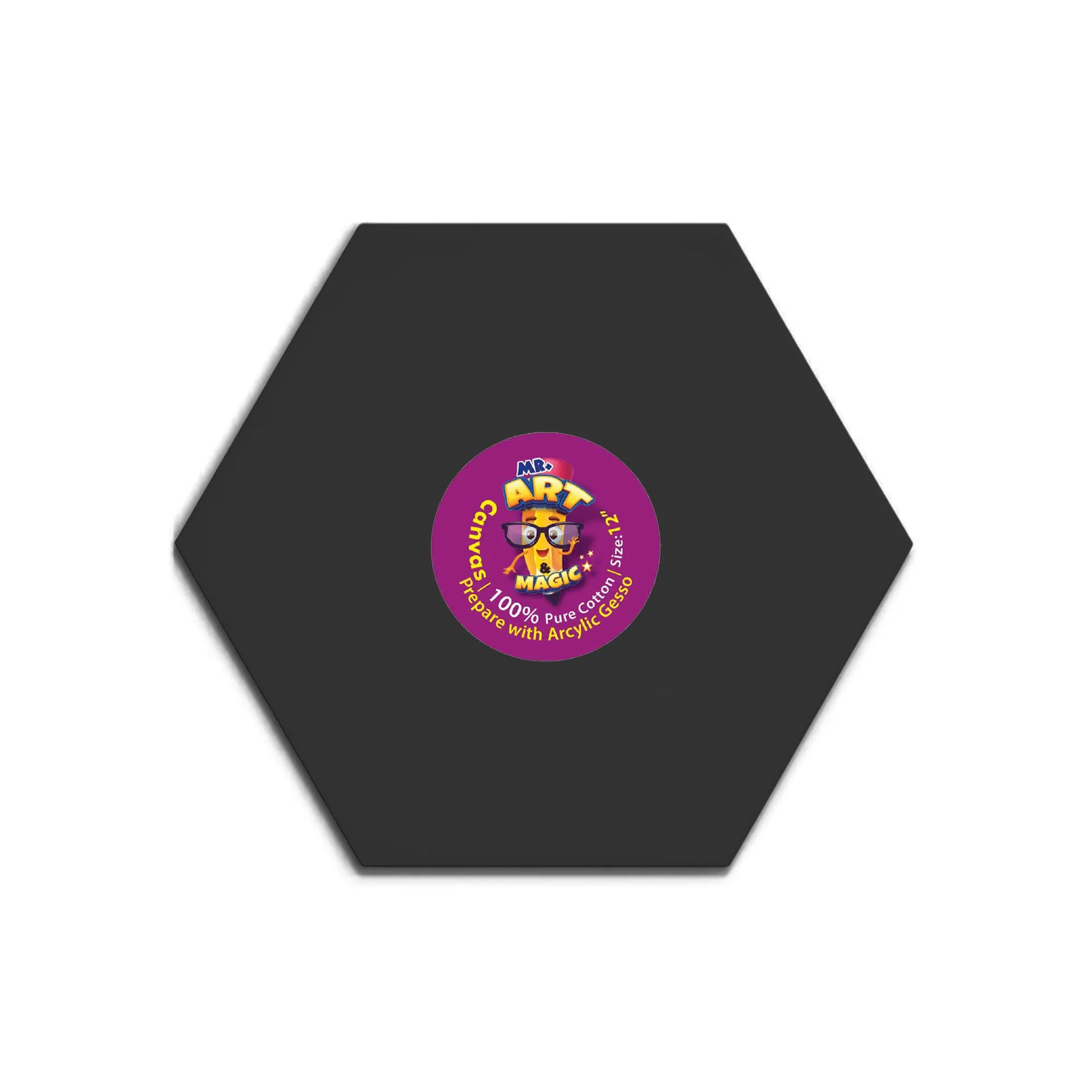 Hexagon Black Canvas Board