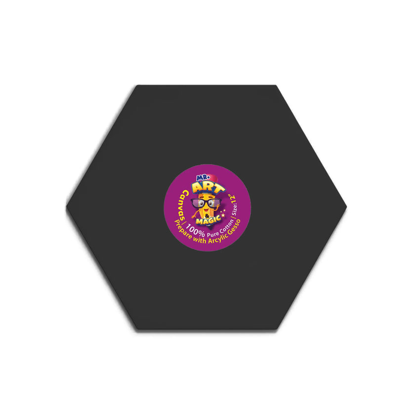 Hexagon Black Canvas Board