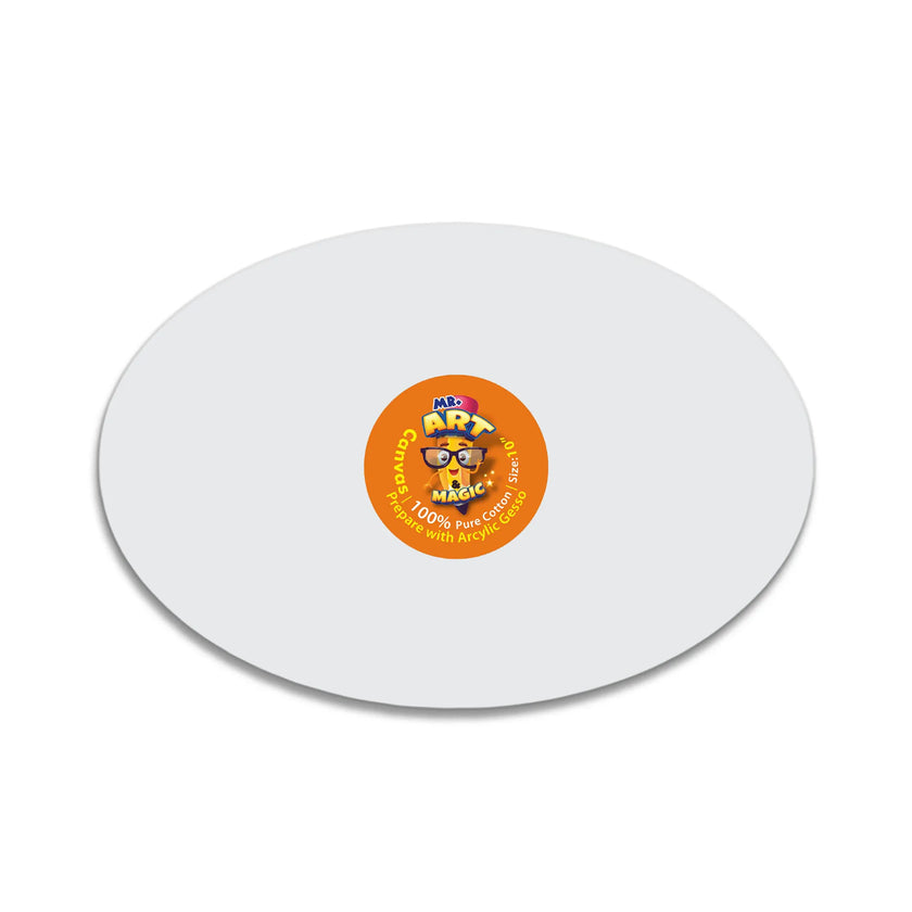 Oval White Canvas Board