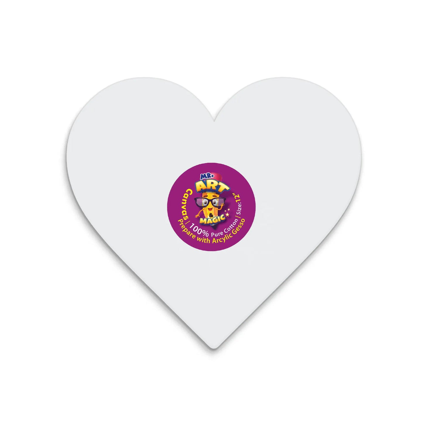 Heart White Canvas Board