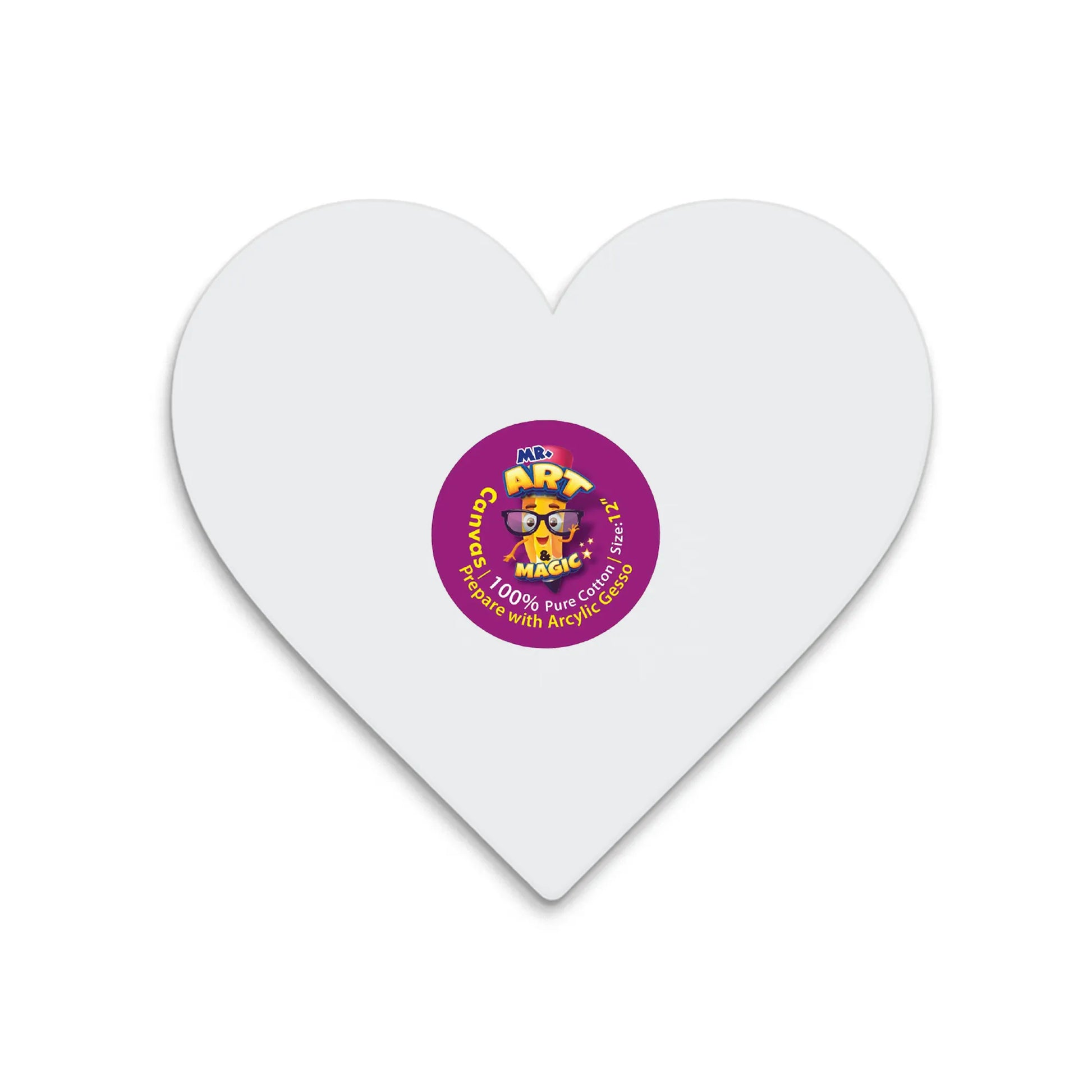 Heart White Canvas Board
