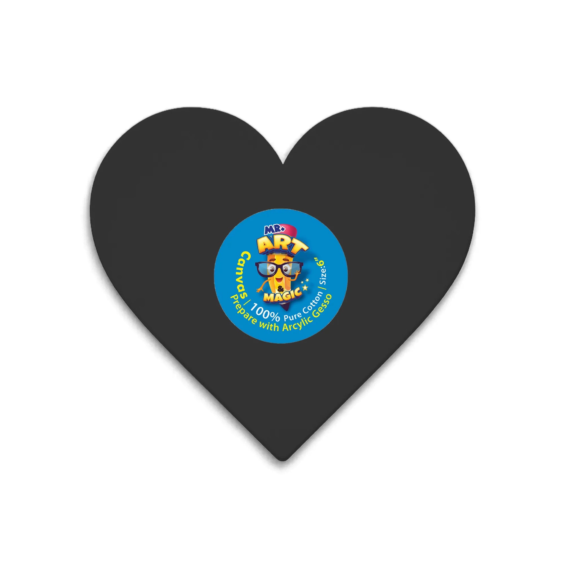 Heart Black Canvas Board