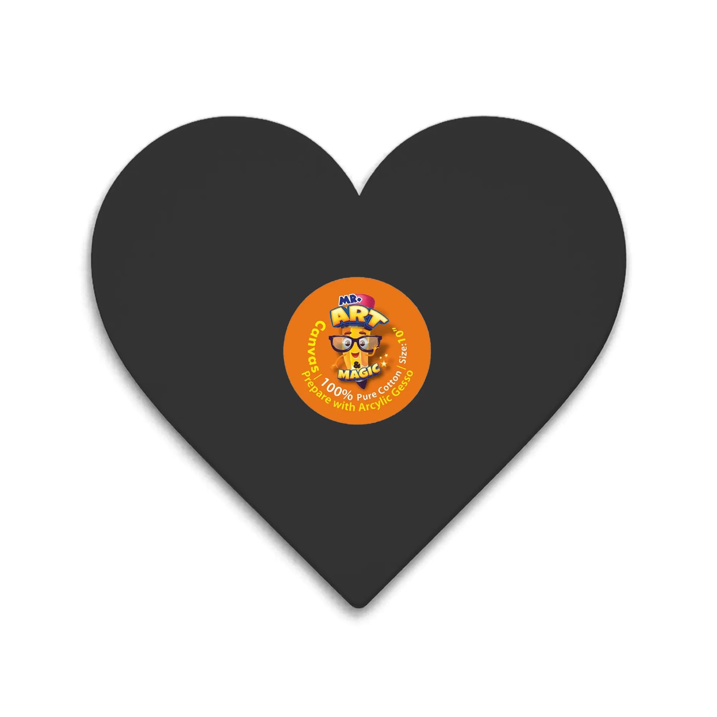 Heart Black Canvas Board