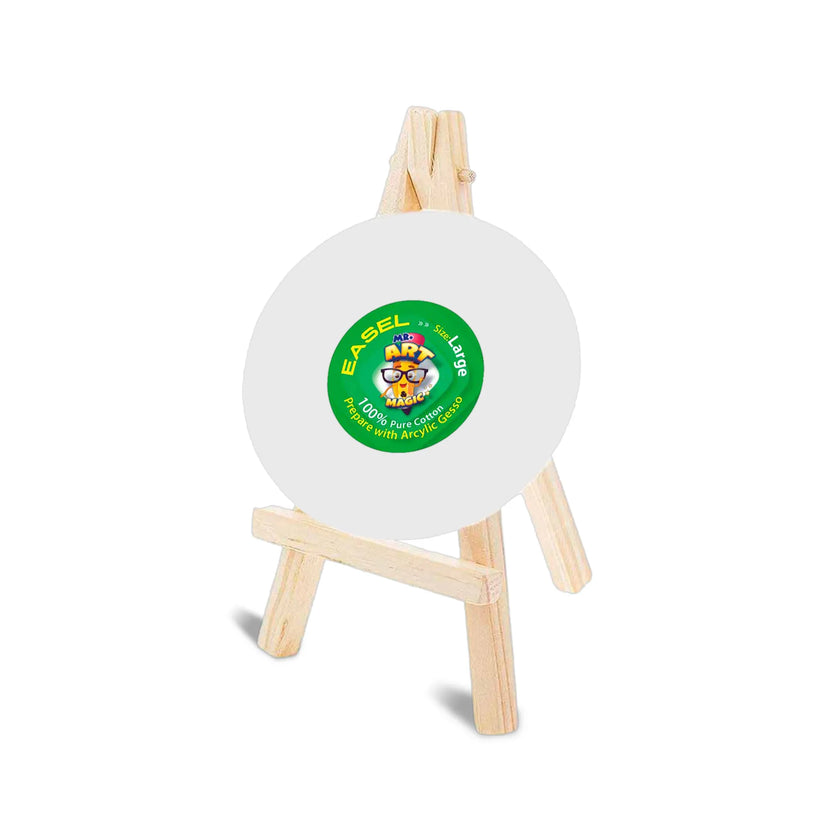 Easel with Round White Canvas