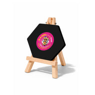 Easel with Hexagon Black Canvas