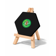 Easel with Hexagon Black Canvas