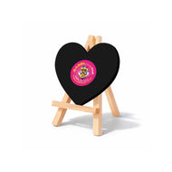 Easel with Heart Black Canvas