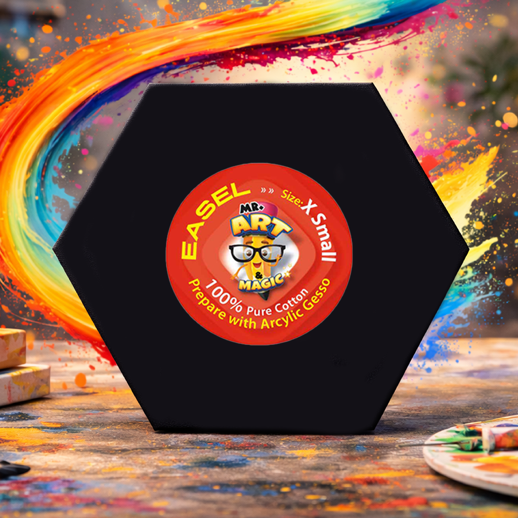 Hexagon Black Canvas Board