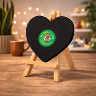Easel with Heart Black Canvas