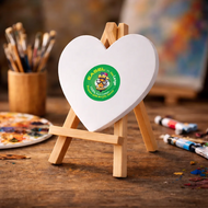Easel with Heart White Canvas