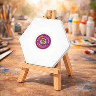 Easel with Hexagon White Canvas