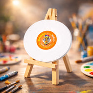 Easel with Round White Canvas