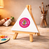 Easel with Triangle White Canvas
