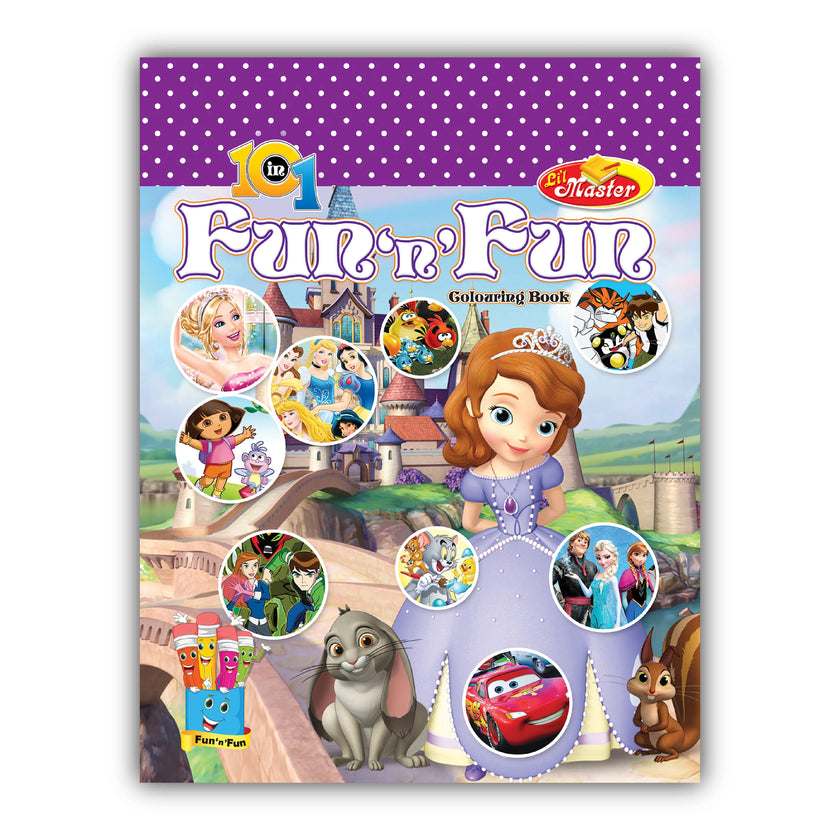 Fun n Fun 10 in 1 Coloring Book