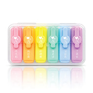 Pack of Six Mini Highlighters With Portable Carrying Case