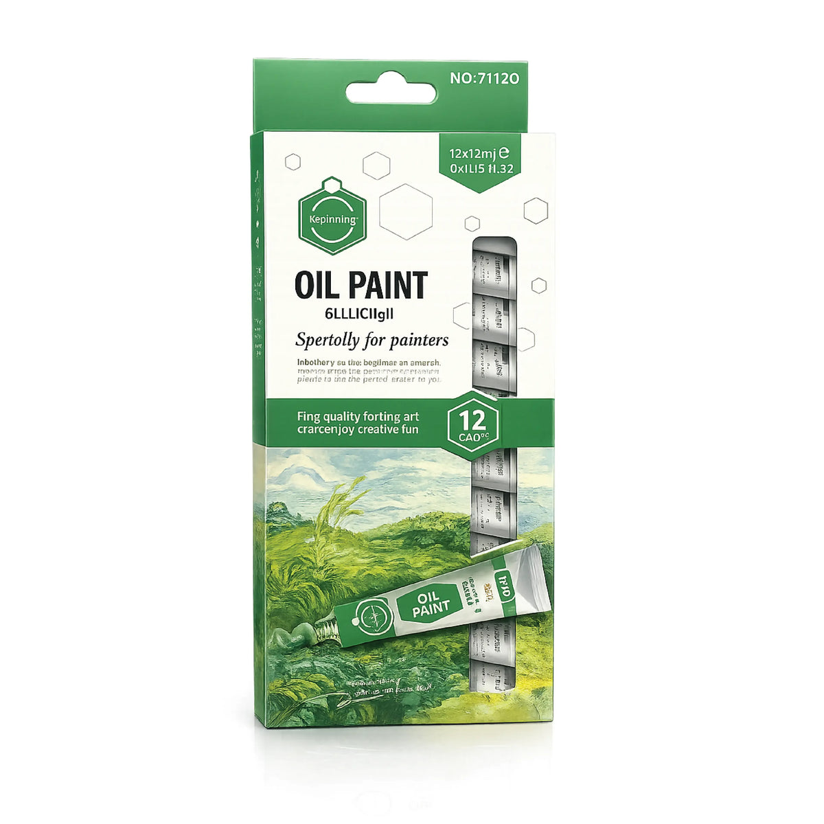 12 Colors Premium Oil Paint Set with Brush | 12ml