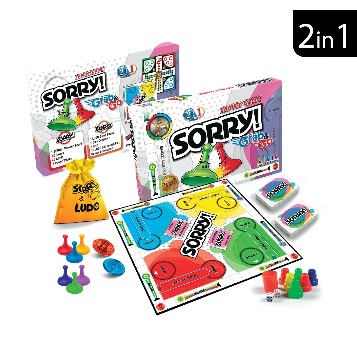Sorry 2 in 1 Wooden Board Game