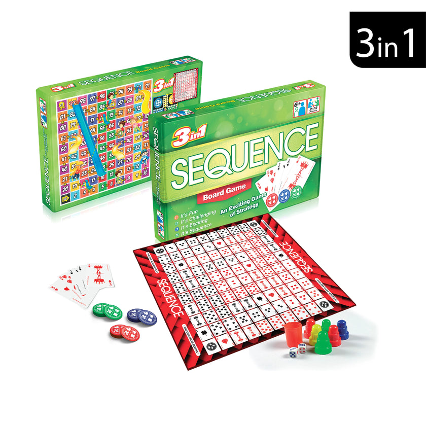 Sequence 3 in 1 Board Game