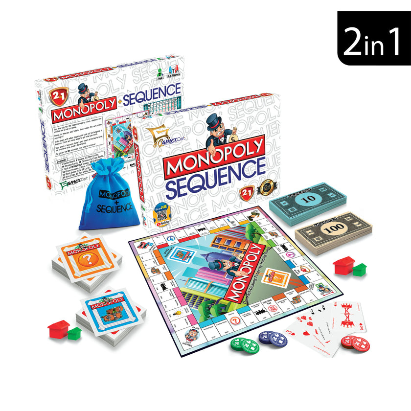 Monopoly & Sequence 2 in 1 Board Game