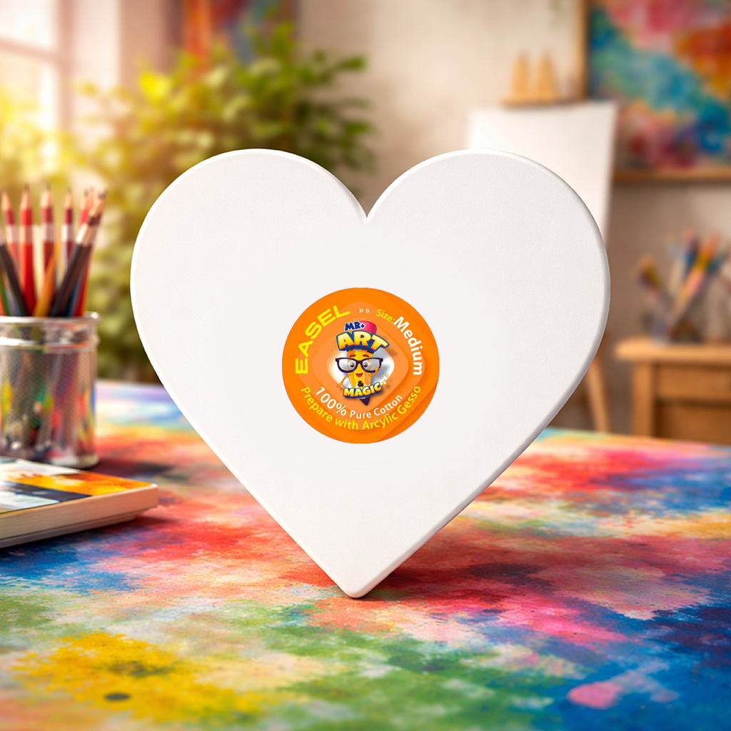 Heart White Canvas Board